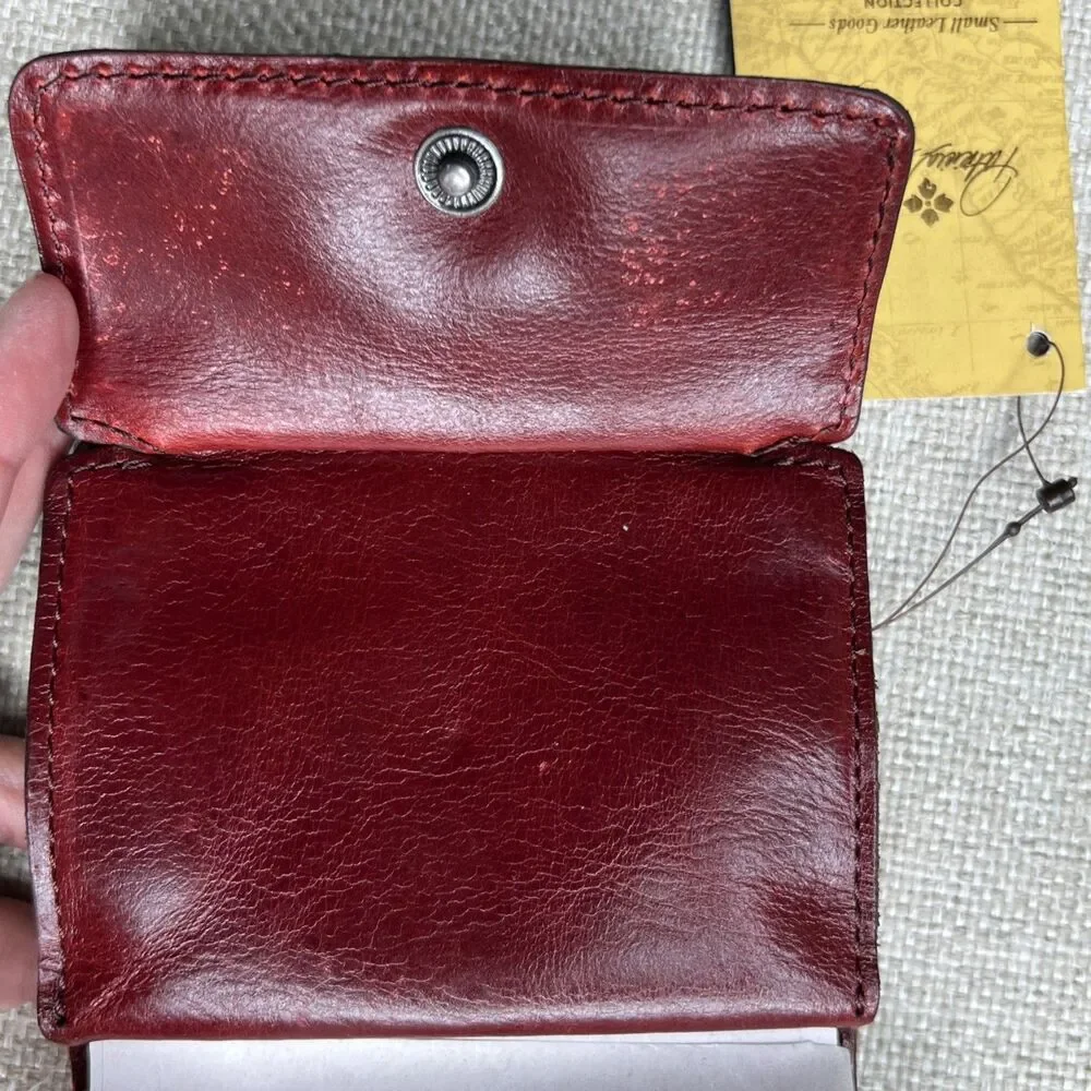 Patricia Nash NWT Astor Wallet Berry Red Italian Python Kiss Lock Cash Pocket